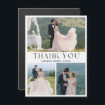 minimaliste 3 photos mariage merci aimant<br><div class="desc">élégant merci minimaliste trois photos collage mariage aimant</div>