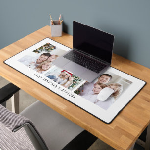 Minimaliste 3 Photos Nom de famille Blanc