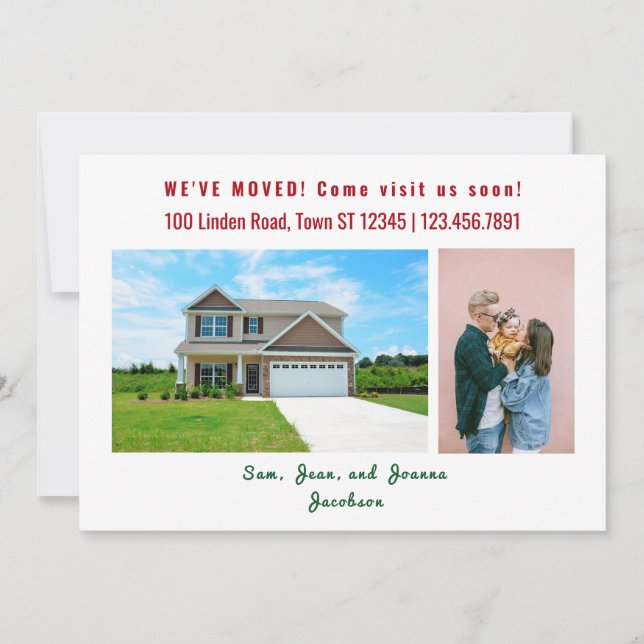 Minimaliste 3 Photos Nous Avons Déplacé Faire-part (Devant)