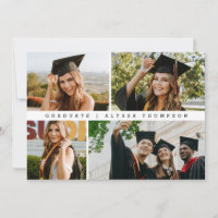 Minimaliste 4 Grad Photos Faire-part de graduation