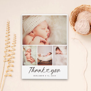 Minimaliste 4 Photo Collage Baby shower Merci