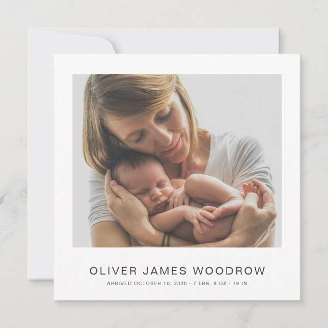 Minimaliste 4 photos Faire-part de naissance de co (Devant)