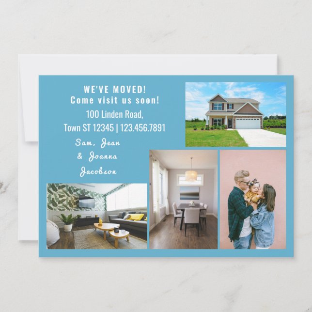 Minimaliste 4 Photos Nous Avons Déplacé Faire-part (Devant)