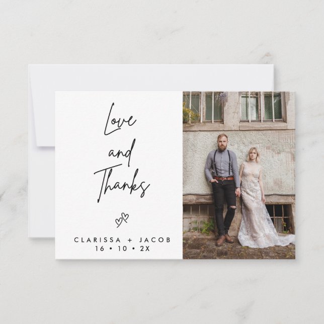 Minimaliste amour Merci Carte de remerciements Mar (Devant)