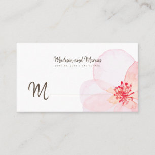 Minimaliste + Aquarelle Florale Mariage Carte Plac