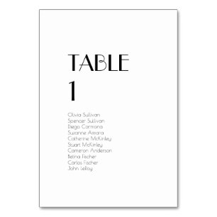 minimaliste Art Déco moderne Numéro de table Invit