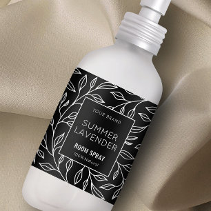 Minimaliste Black Floral Room Spray Étiquette bout