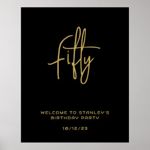 Minimaliste Black Gold Cinquante Affiche de bienve
