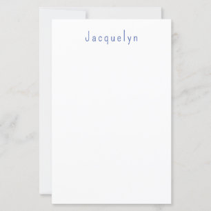 Minimaliste Blanc Bleu Plaine Élégant Nom moderne