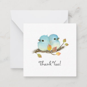 Minimaliste Bluebirds Merci Cartes de notes