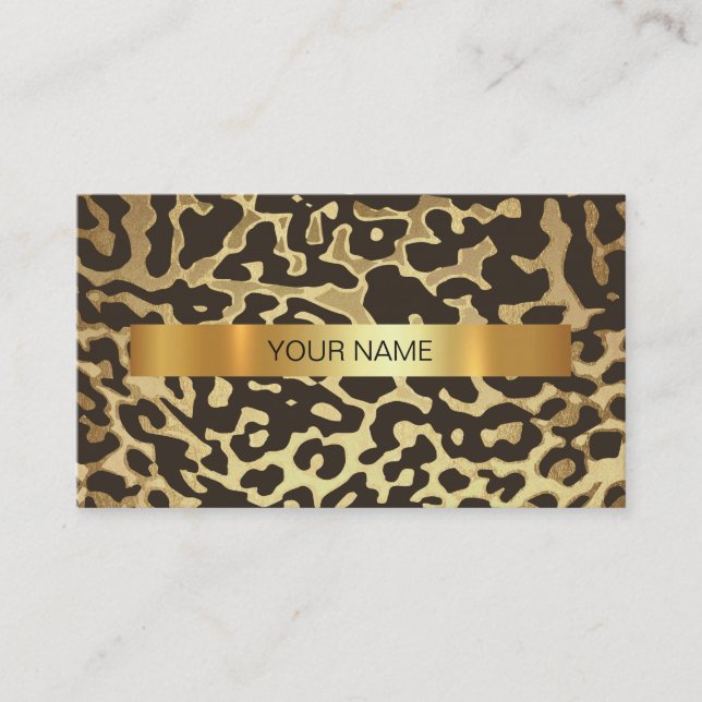 Minimaliste brillant or Jaguar Vip Carte de visite (Devant)