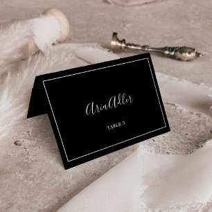 Minimaliste   Cartes noires foncées Mariage