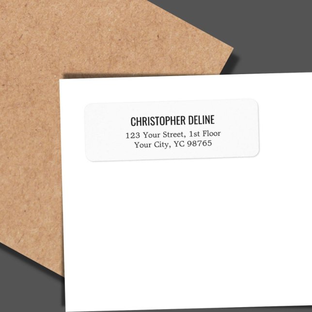 Minimaliste classique élégant Étiquette blanc (Créateur téléchargé)