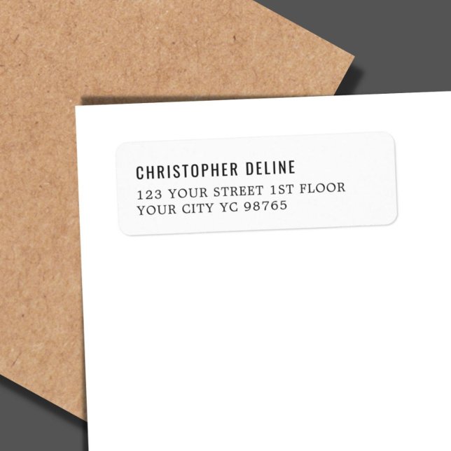 Minimaliste classique élégant Étiquette blanc (Créateur téléchargé)