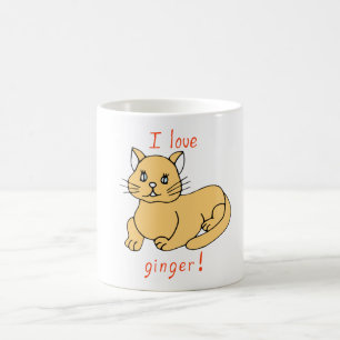 Minimaliste Cute I love ginger cat Coffee Mug