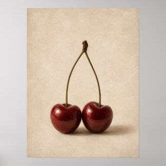 Minimaliste décoration murale Cerise | Affiche Coq