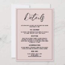 Minimaliste Dusty Rose Détails Faire-part de maria