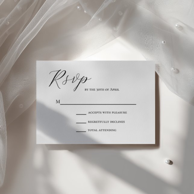 Minimaliste Élégant Mariage RSVP écriture manuscri (Créateur téléchargé)