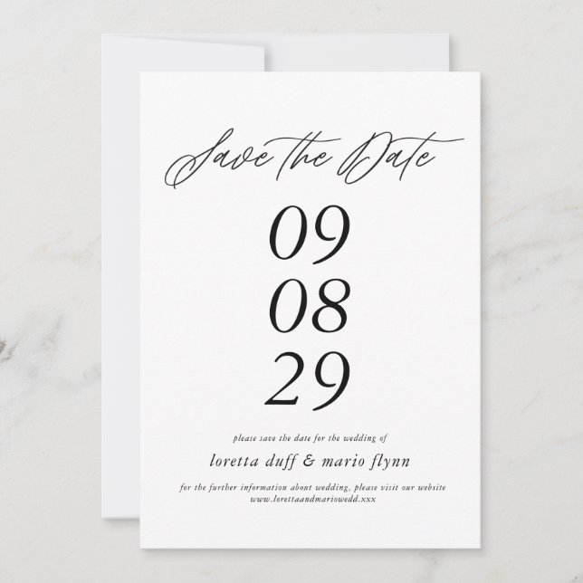 Minimaliste Enregistrer la date Invitation (Devant)