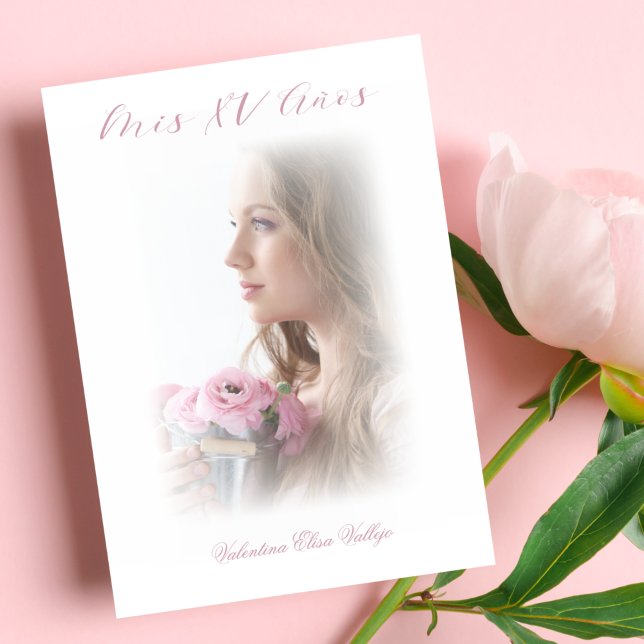 Minimaliste espagnol Mis XV Años Photo en rose (Créateur téléchargé)