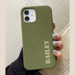 Minimaliste et Moderne Étui Personnalisable Vert O