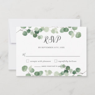 Minimaliste Eucalyptus Vert Réponse Mariage gay