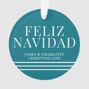 Minimaliste Feliz Navidad Photo de Noël Turquoise