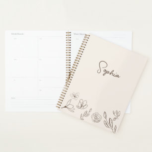 Minimaliste floral neutre Beige personnalisé