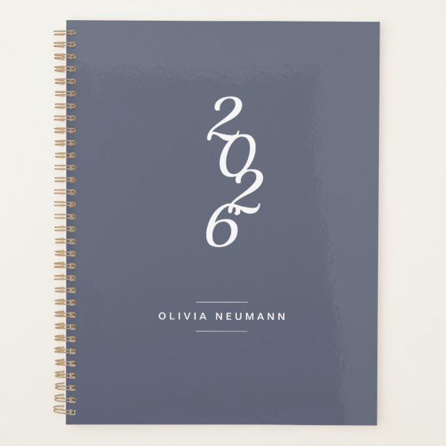Minimaliste hebdomadaire gris 2022 | Planificateur (Devant)