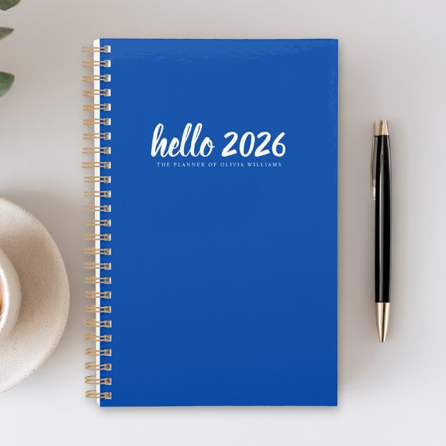 Minimaliste Hello 2026 Bleu (Créateur téléchargé)