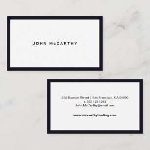 Minimaliste Moderne Carte de Visite avec Bordure B