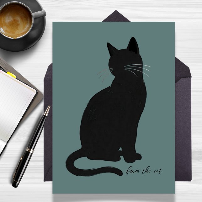 Minimaliste Moderne Carte du Chat Plat (Minimalist Modern From the Cat Flat Card)