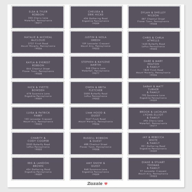 Minimaliste moderne | Étiquettes de adresse invité (Feuille)