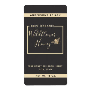 Minimaliste moderne miel d'abeille miel Étiquette
