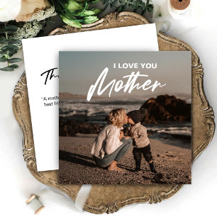 Minimaliste Moderne Photo Je T'Aime Mère Carte De 