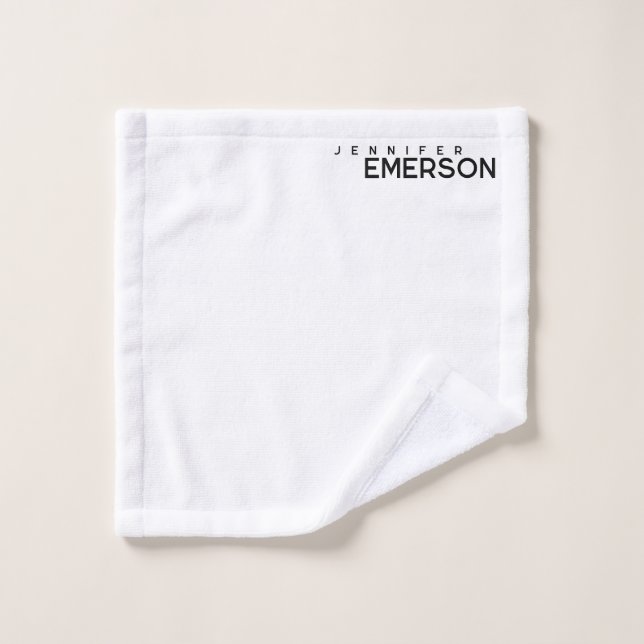 Minimaliste moderne professionnel plain votre nom (Gant de toilette)