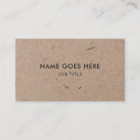 Minimaliste moderne Rustique Carte de visite papie