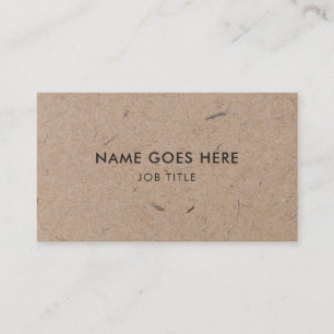 Minimaliste moderne Rustique Carte de visite papie