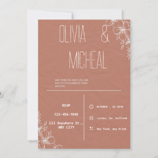 Minimaliste Moderne Simple Mariage Invitations