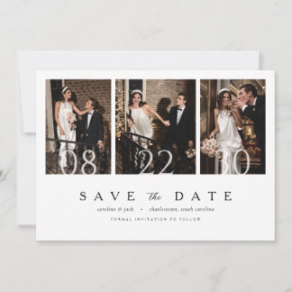 Minimaliste Multi Photo Mariage Carte de Relance