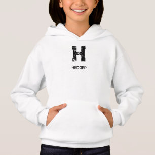MINIMALISTE NOIR UNE LETTRE MONOGRAMME NOM BLANC