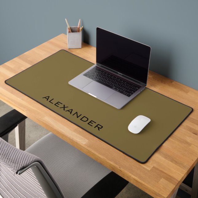 Minimaliste nom personnalisé marron & noir (Bureau 2)