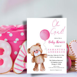 "Minimaliste 'Oh Fille ! ' Invitation baby shower