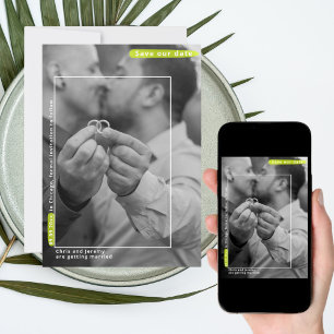 Minimaliste photo mariage gay Enregistrer la carte