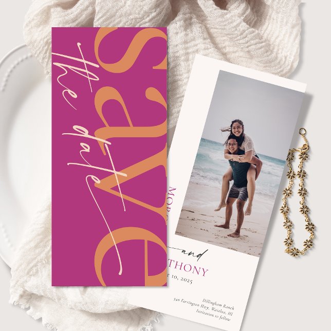 Minimaliste photo moderne Magenta Orange (Créateur téléchargé)