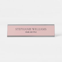 Minimaliste Plaque de Bureau Rose Poussiéreuse Per