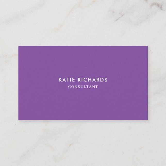 Minimaliste professionnel Carte de visite violet (Devant)
