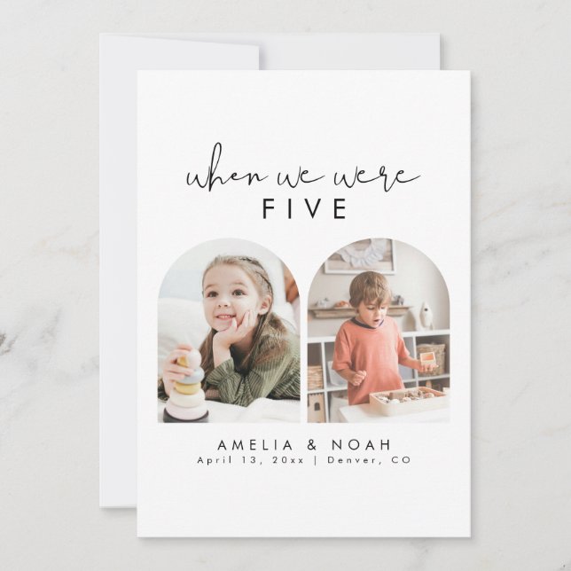 Minimaliste Quand Nous Étions Âge Numéro De Table  (Devant)