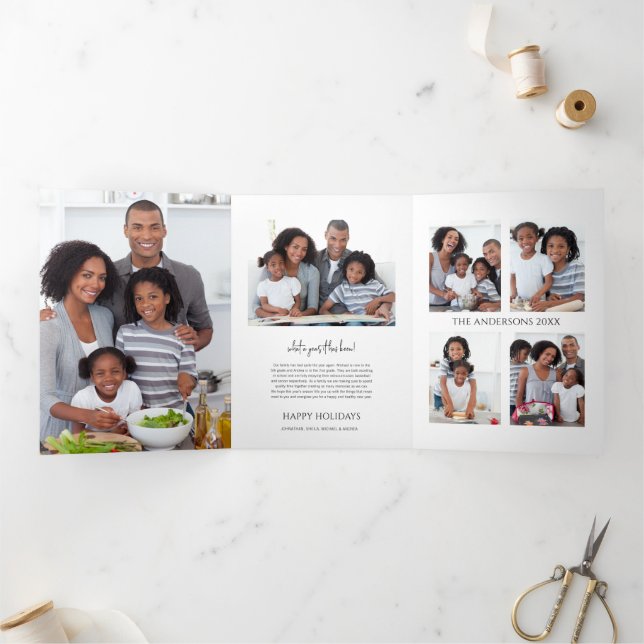 Minimaliste Quelle Année Tri-Fold Carte De Vacance (Intérieur)