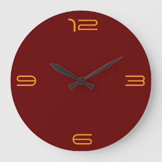 Minimaliste rouge/or > Horloge murale ordinaire/